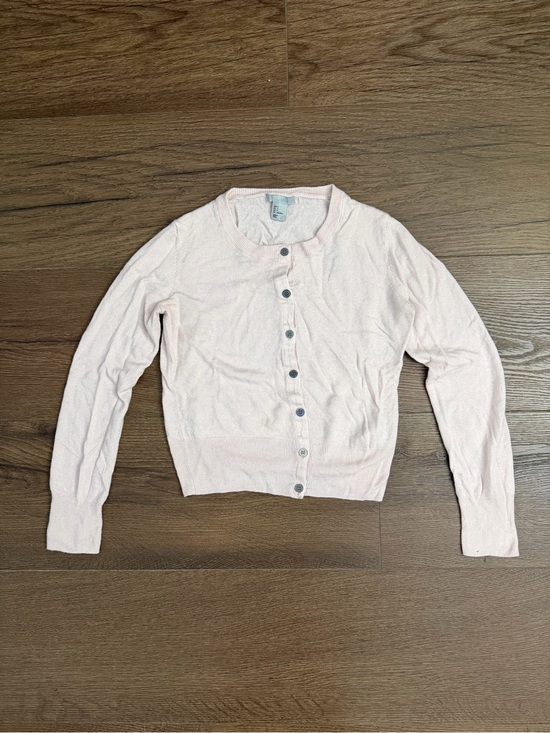 H&M Sweaters - H&M Pale Pink Button-Front Cropped Cardigan